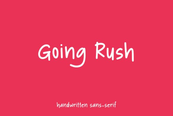 Going Rush: A Minimalist Handwritten Font for Web Design
